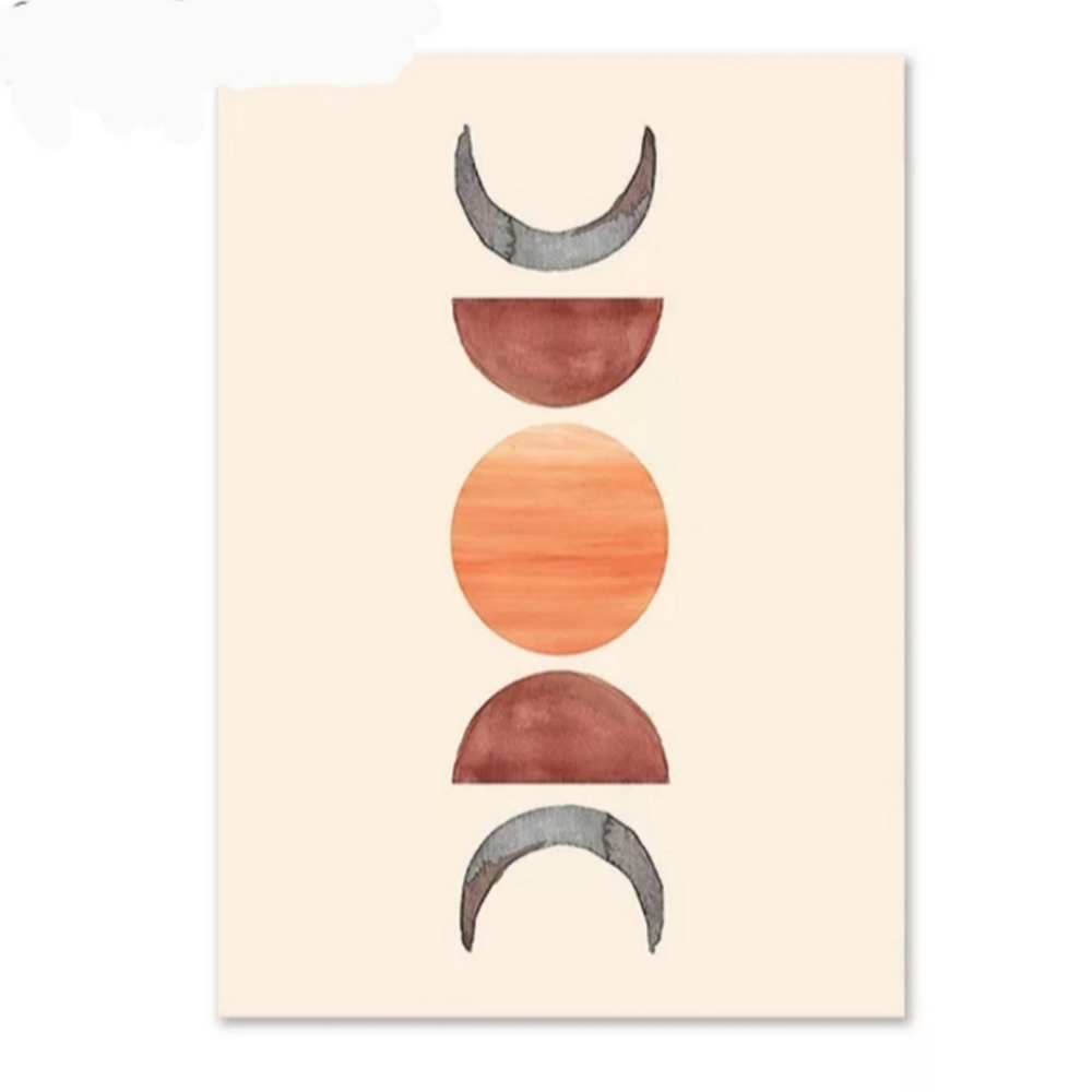 Art print abstract moon phases